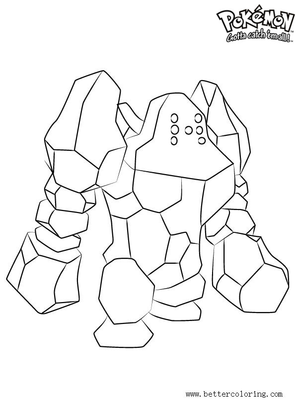 Regirock Coloring Page Coloring Pages