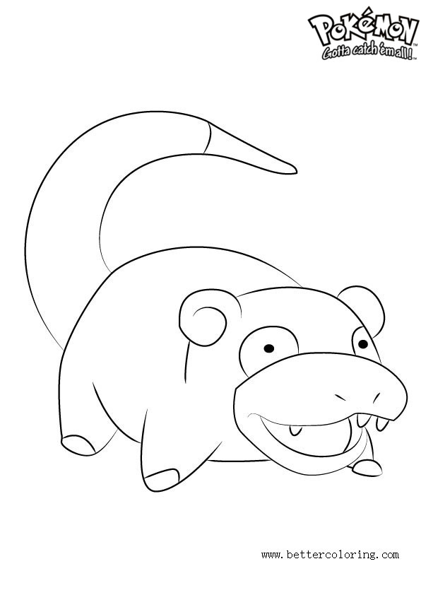 Pokemon Coloring Pages Slowpoke Free Printable Coloring Pages