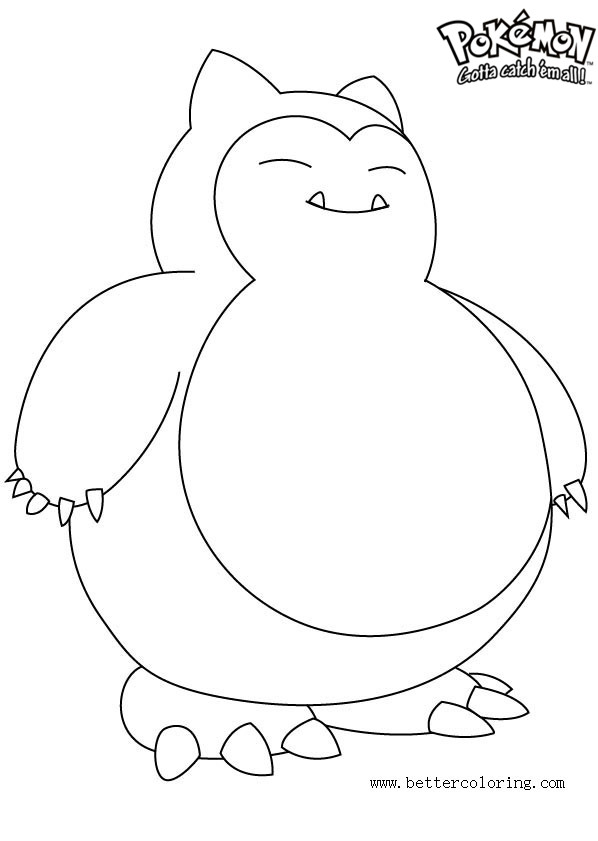 Free Pokemon Coloring Pages Snorlax printable