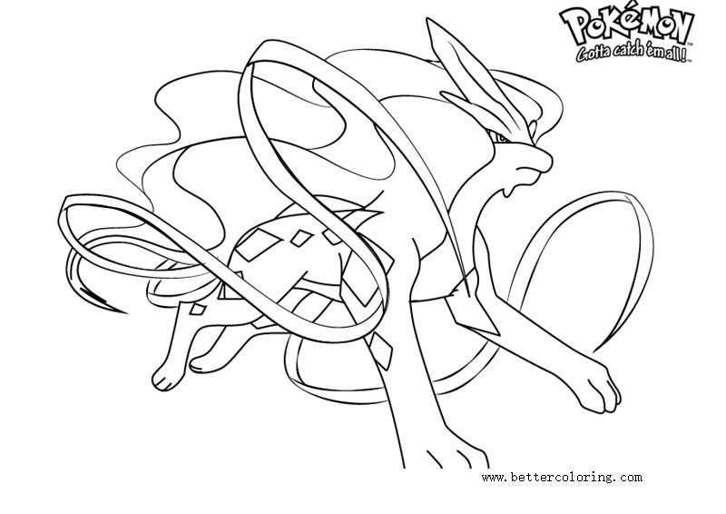 Free Pokemon Coloring Pages Suicune printable