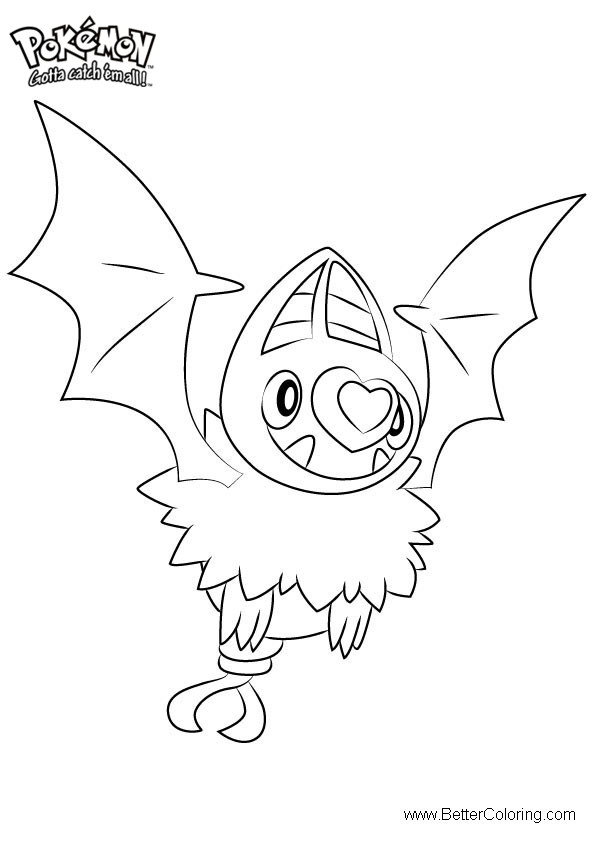 Pokemon Coloring Pages Swoobat - Free Printable Coloring Pages