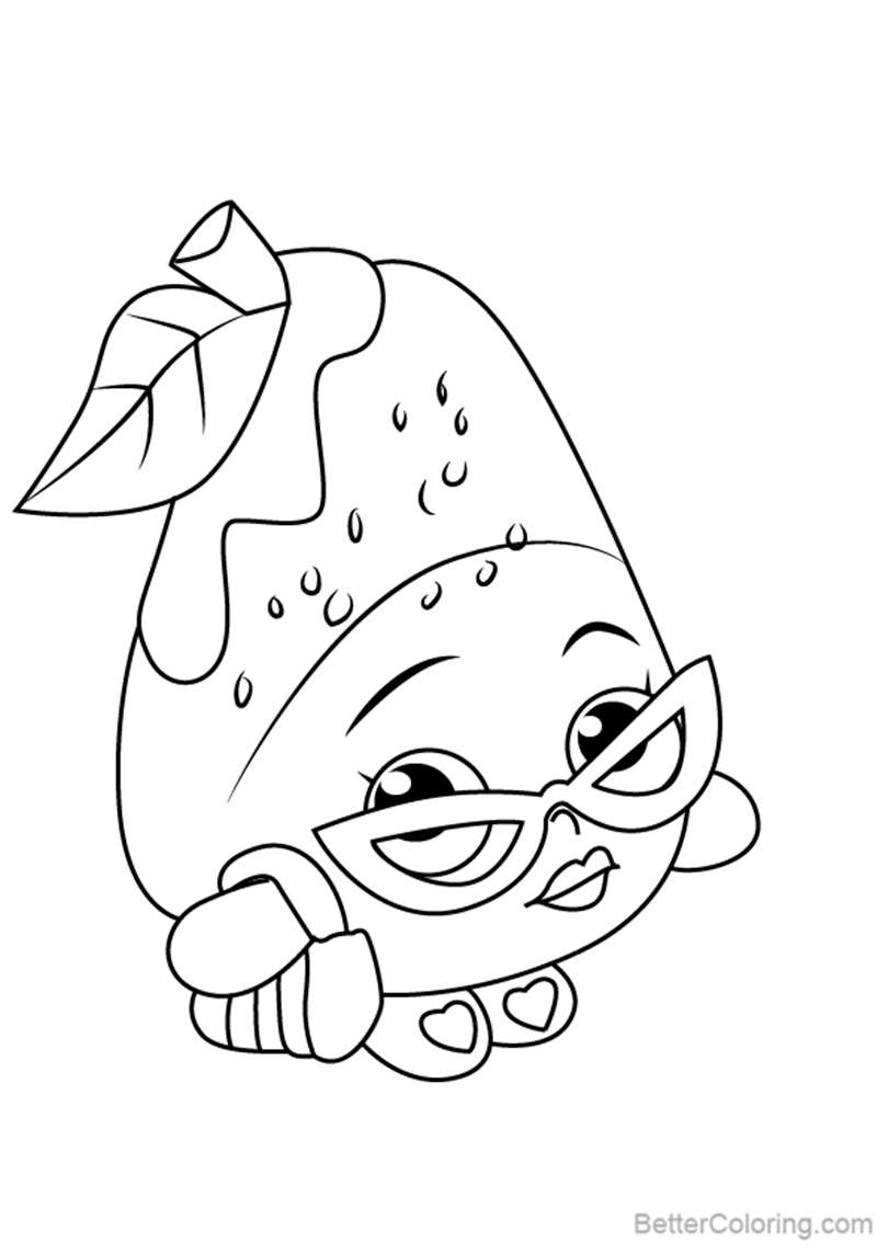 Free Posh Pear from Shopkins Coloring Pages printable