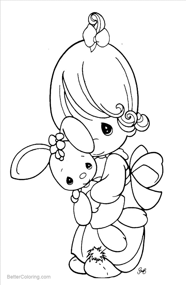 Free Precious Moments Coloring Pages Bunny printable