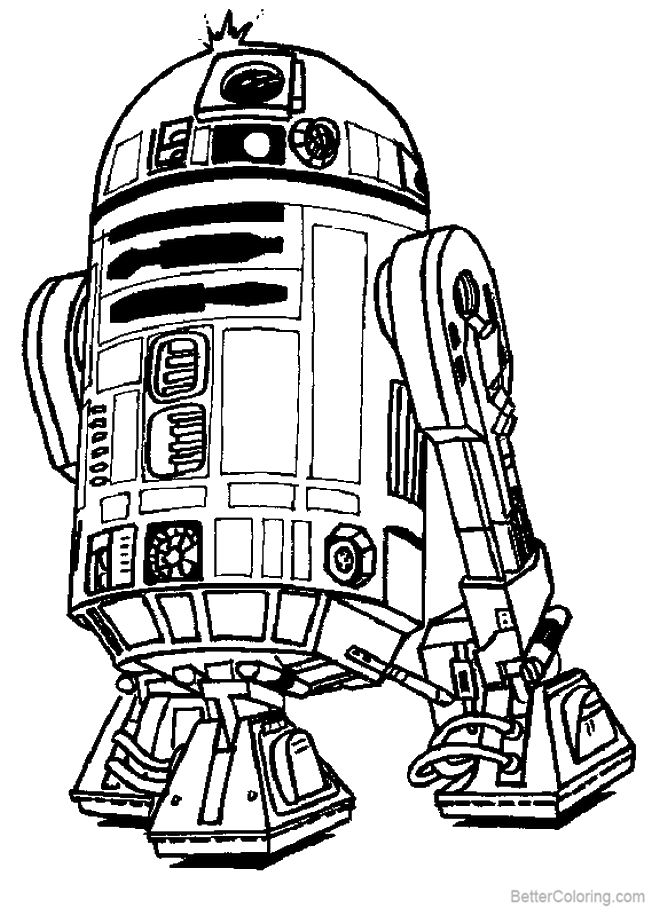 R2d2 Coloring Pages Black And White Free Printable Coloring Pages
