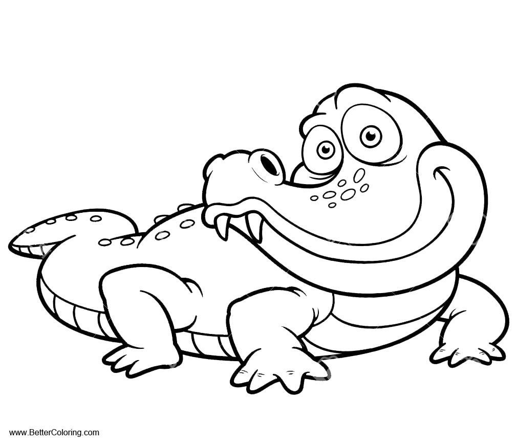 Free Rainforest Crocodile Coloring Pages printable