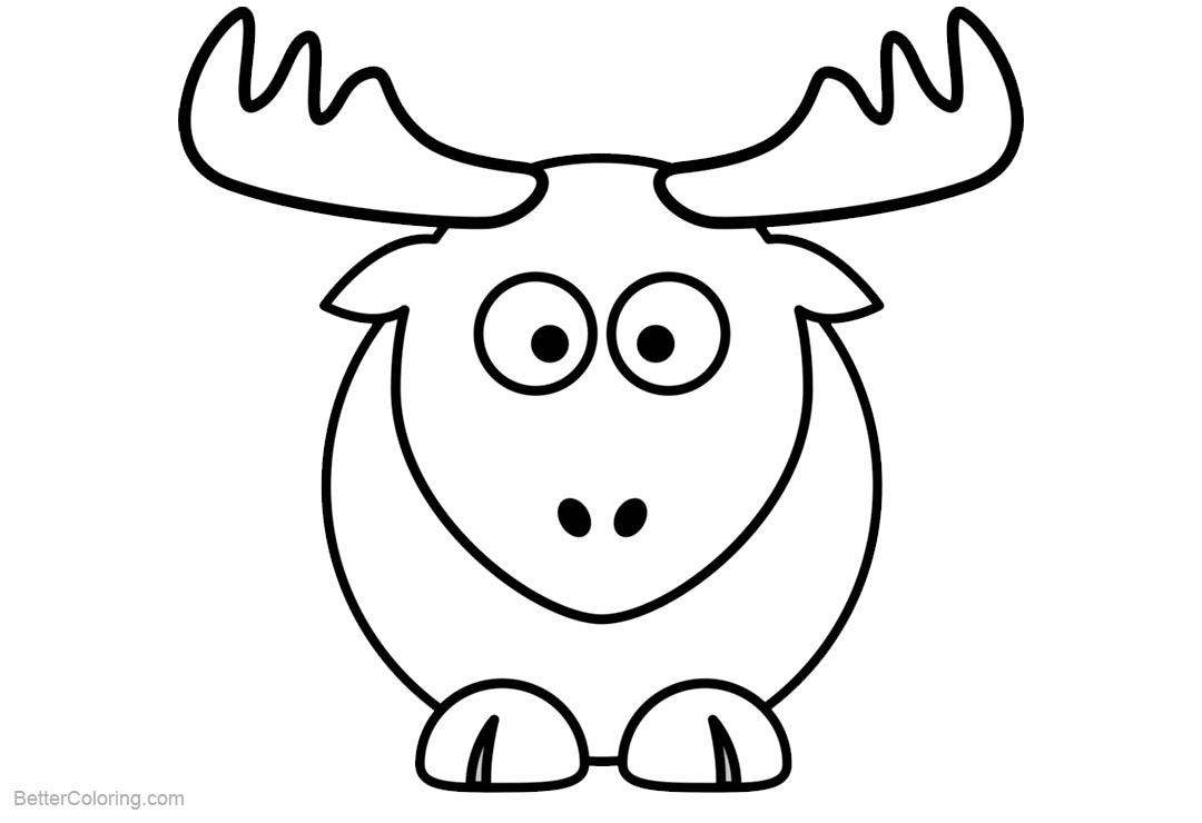 Free Reindeer Coloring Pages Cartoon Drawing printable