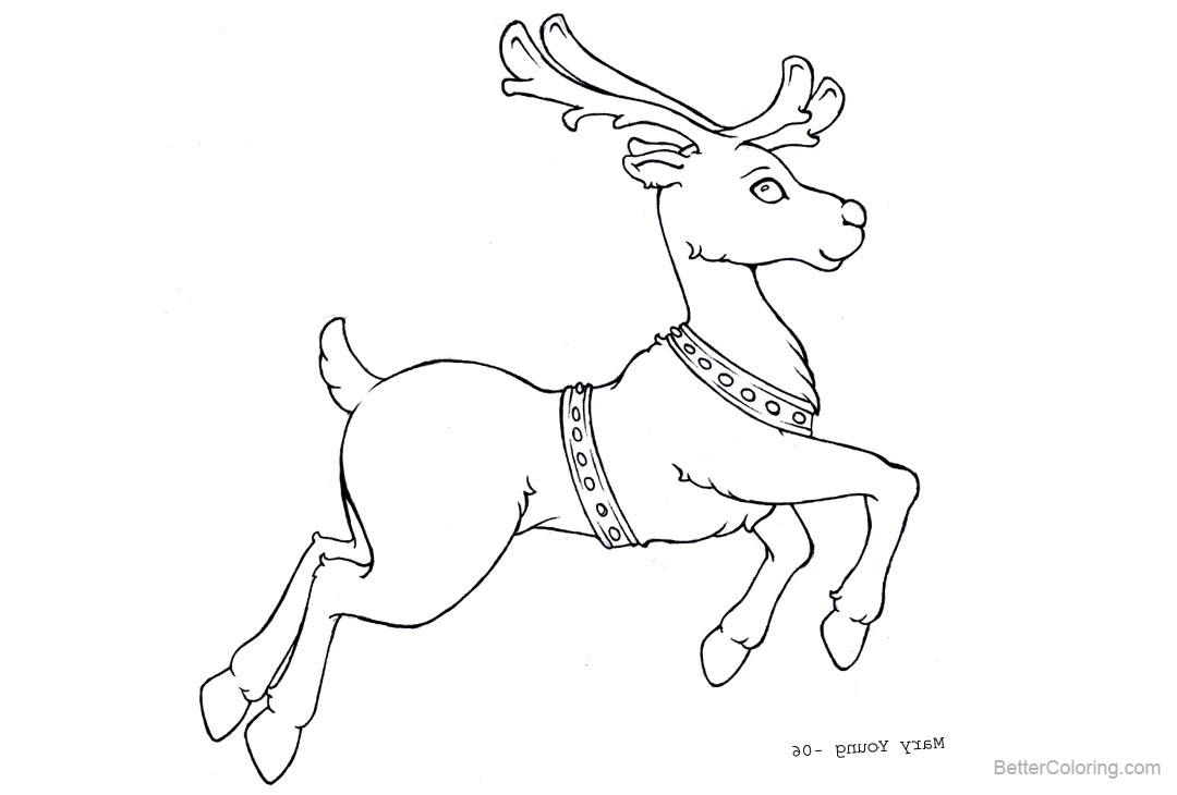 Free Reindeer Coloring Pages Lineart printable