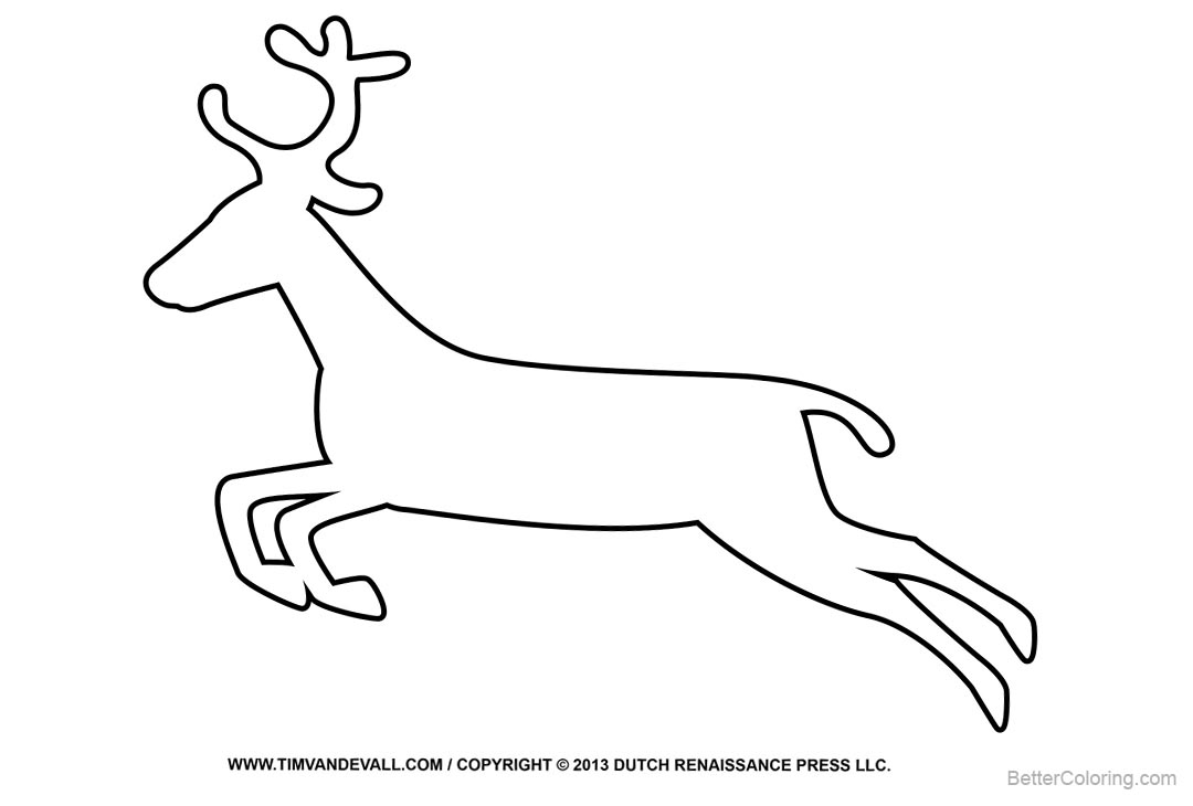 Reindeer Coloring Pages Outline Drawing Free Printable Coloring Pages