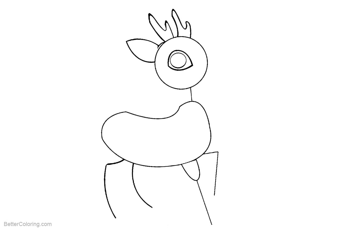 Free Reindeer Coloring Pages Outlined Easy Drawing printable