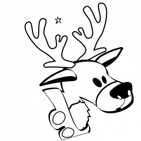 Rudolph The Red Nosed Reindeer Head Coloring Pages - Free Printable