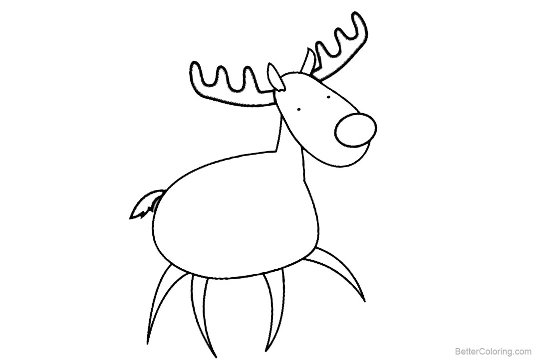 Free Simplified Reindeer Coloring Pages printable