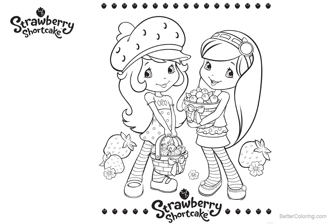 Free Strawberry Shortcake Coloring Pages Characters printable
