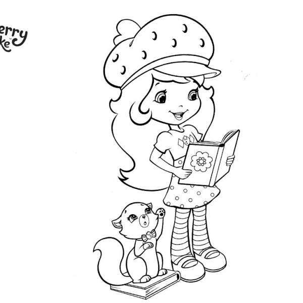 Strawberry Shortcake Coloring Pages Sitting on the Shells - Free