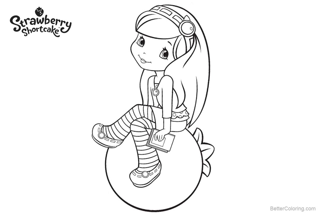 Free Strawberry Shortcake Coloring Pages Sit on Fruit printable