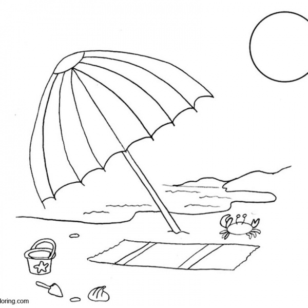 Summer Fun Coloring Pages Sea Landscape - Free Printable Coloring Pages