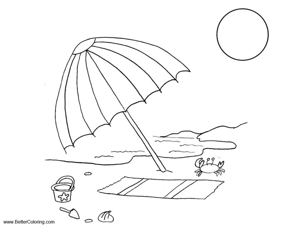 Summer Fun Coloring Pages Beach Vacation - Free Printable Coloring Pages