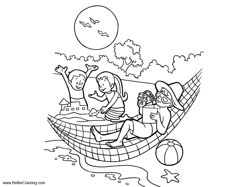 Free Summer Fun Coloring Pages Happy Kids printable