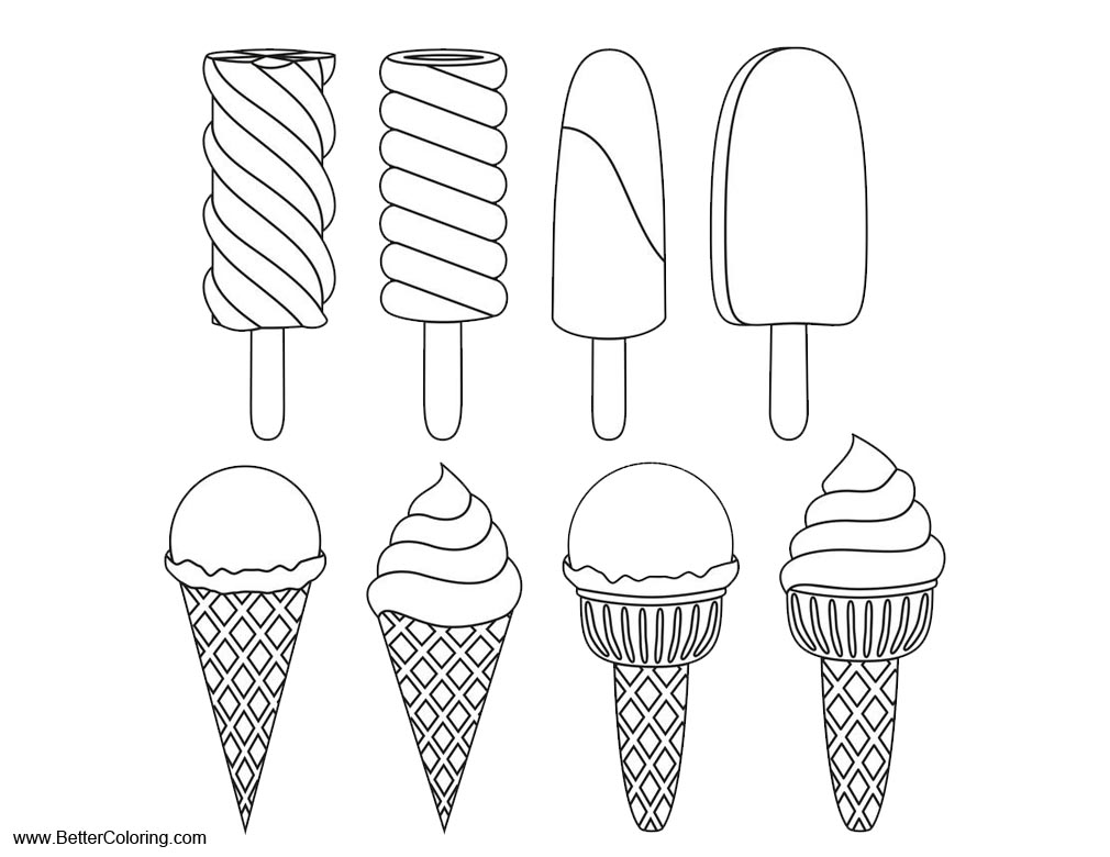 summer fun coloring pages ice cream cone free printable