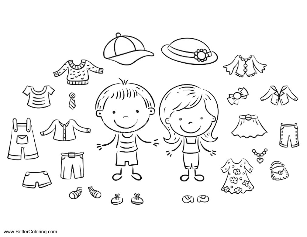 20+ Summer Season Clothes Coloring Pages