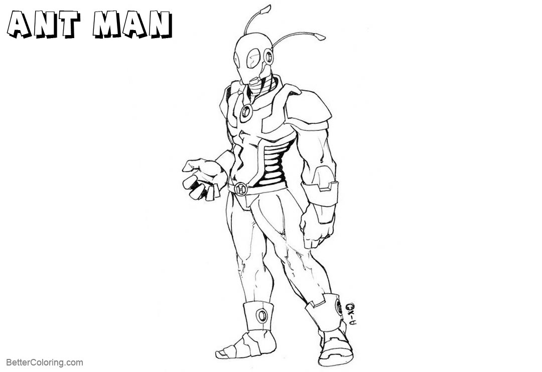 Free Superhero Ant Man Coloring Pages printable