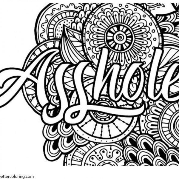 Swear Word Coloring Pages Happy Hour Whore - Free Printable Coloring Pages