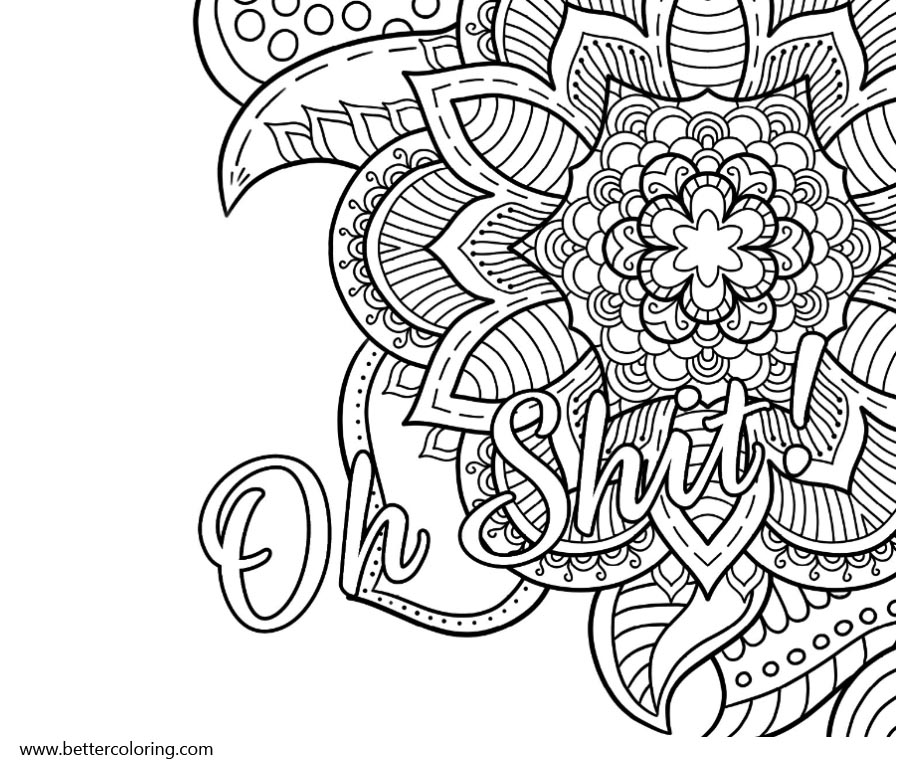Free Swear Word Coloring Pages Fuck It with Cat printable