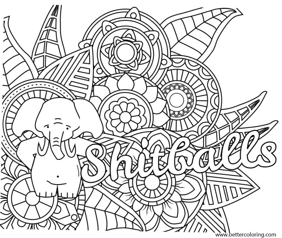 Free Swear Word Coloring Pages Shitballs printable