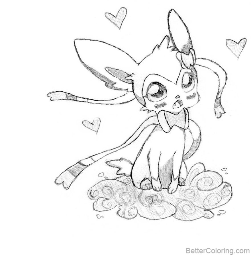Free Sylveon Coloring Pages by neko curse printable