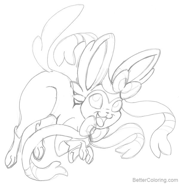 Free Sylveon Coloring Pages wip by foxypickles printable