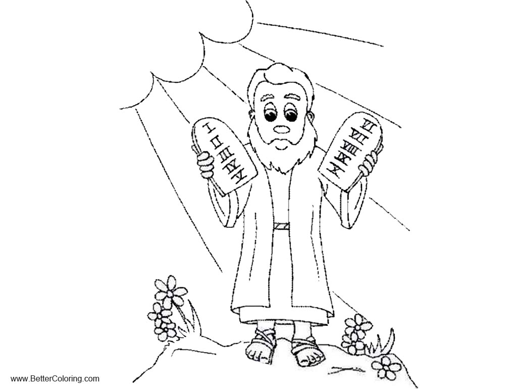Free Ten Commandments Coloring Pages Moses printable