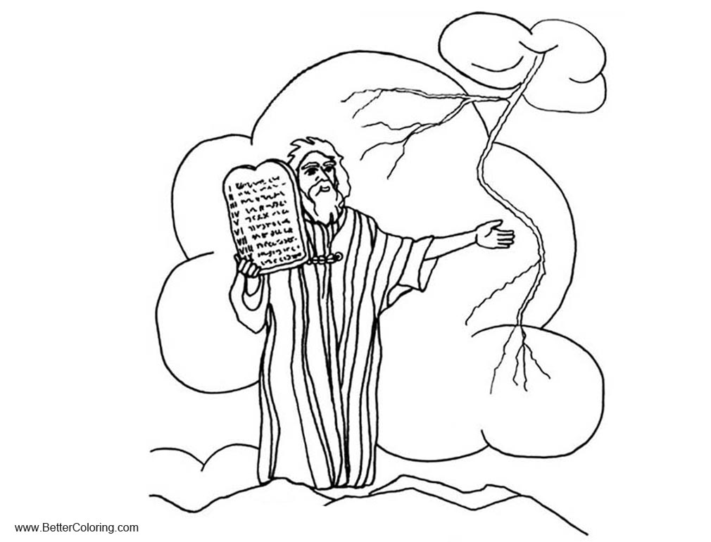 Free Ten Commandments Coloring Pages Simple Drawing printable