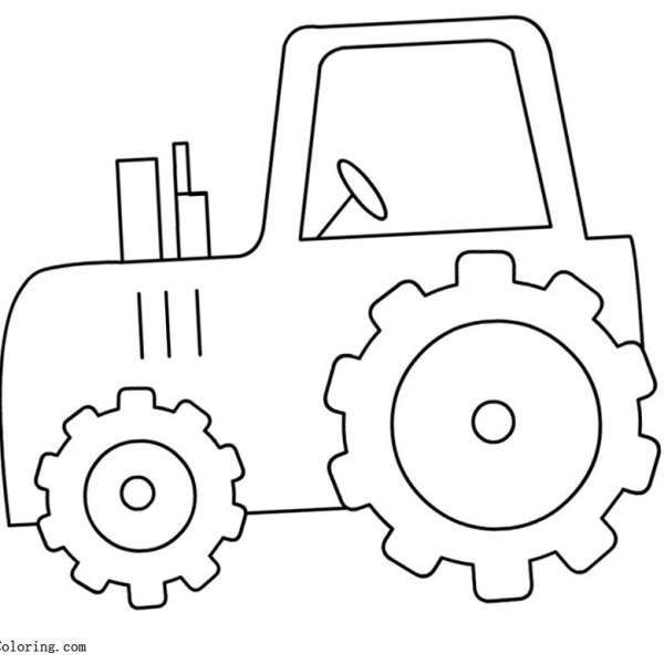 Simple Tractor Coloring Pages for Preschool Kids Free Printable