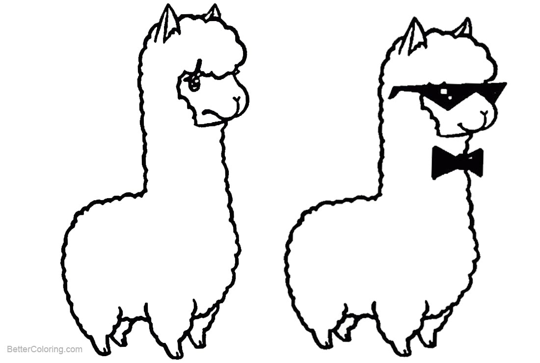 Two Llamas Coloring Pages - Free Printable Coloring Pages