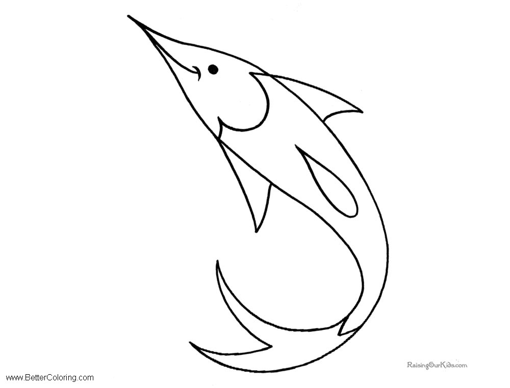 Free Under The Sea Coloring Pages Blue Marlin printable