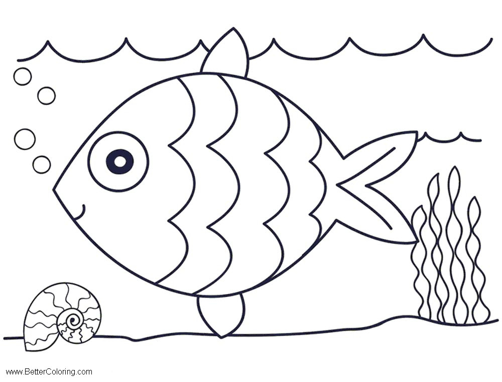 Under The Sea Coloring Pages Easy Drawing - Free Printable Coloring Pages