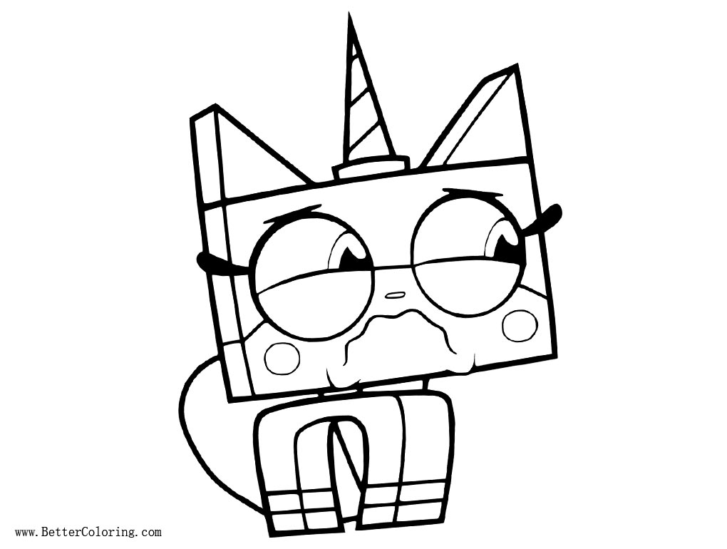 UniKitty Coloring Pages Crying - Free Printable Coloring Pages