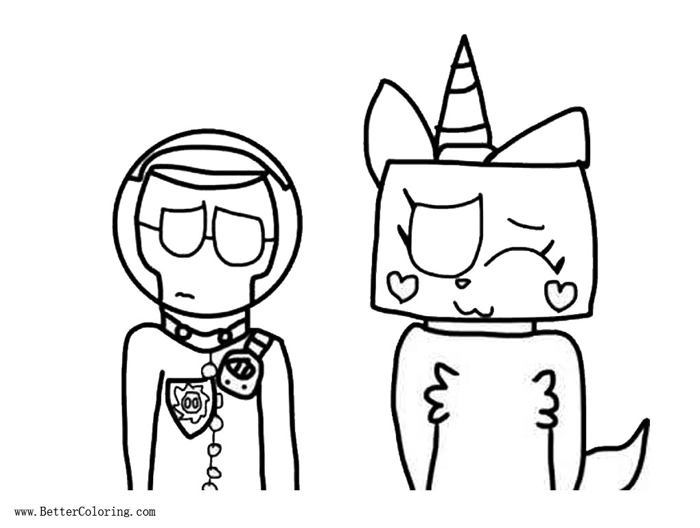 Free Unikitty Coloring Pages x Bad Cop Speedpaint printable