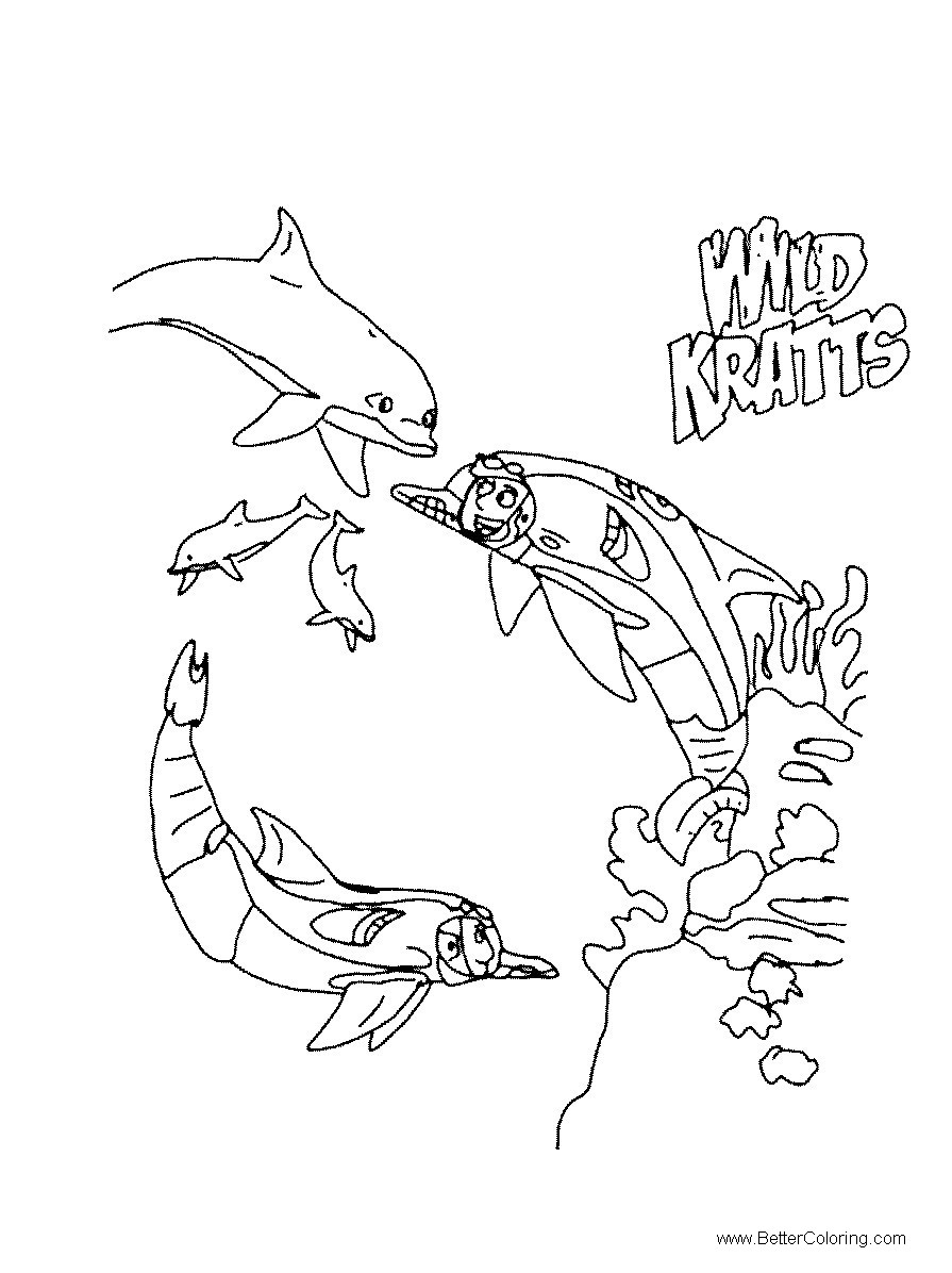 Free Wild Kratts Coloring Pages Dolphins printable