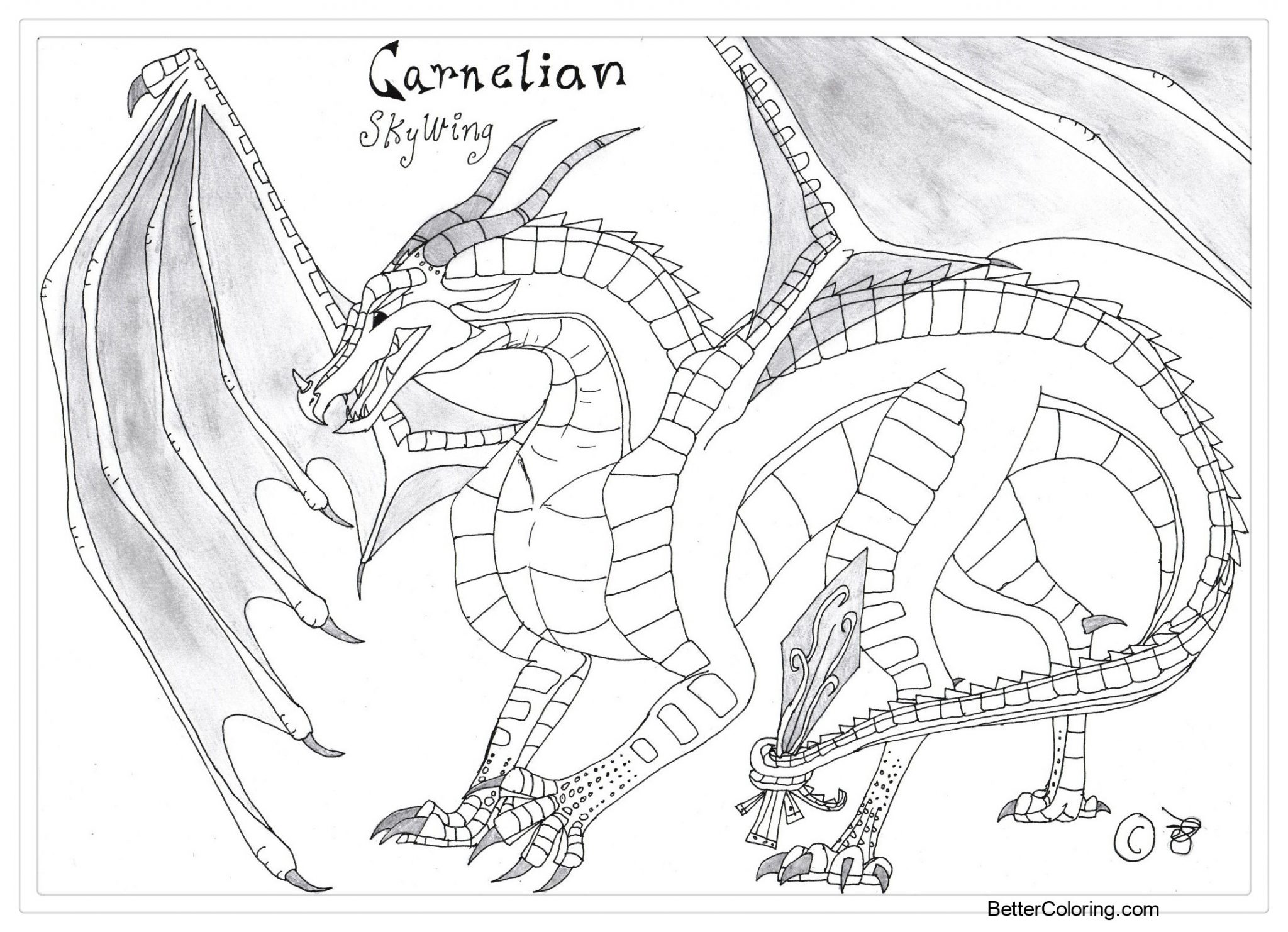 Wings of Fire Coloring Pages Carnelian in Jade Winglet by RhynoBullraq