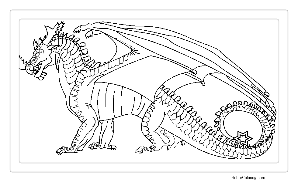 wings of fire coloring pages dreamwing lineart  free