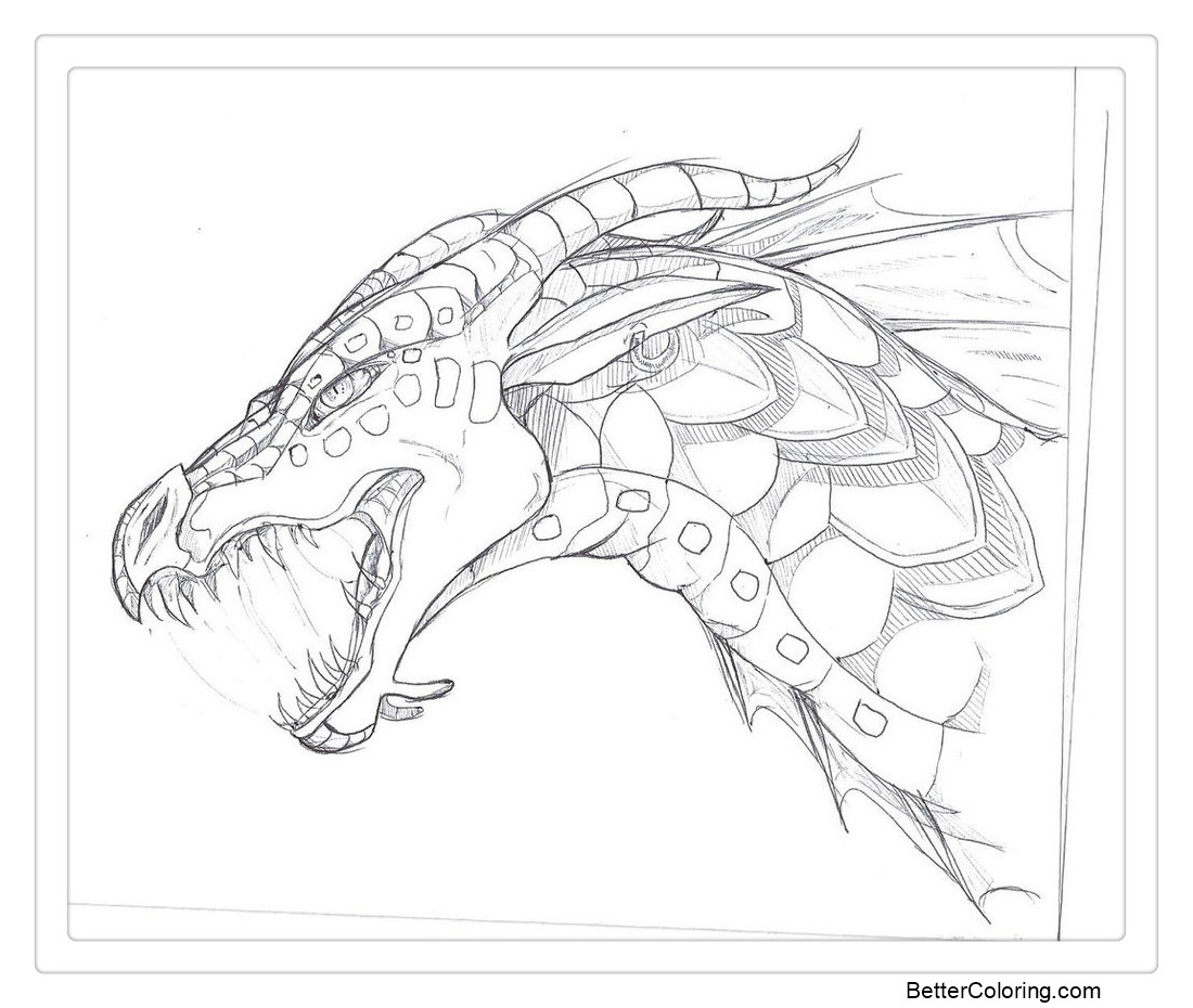 Wings of Fire Coloring Pages Seawing Sketch by ...