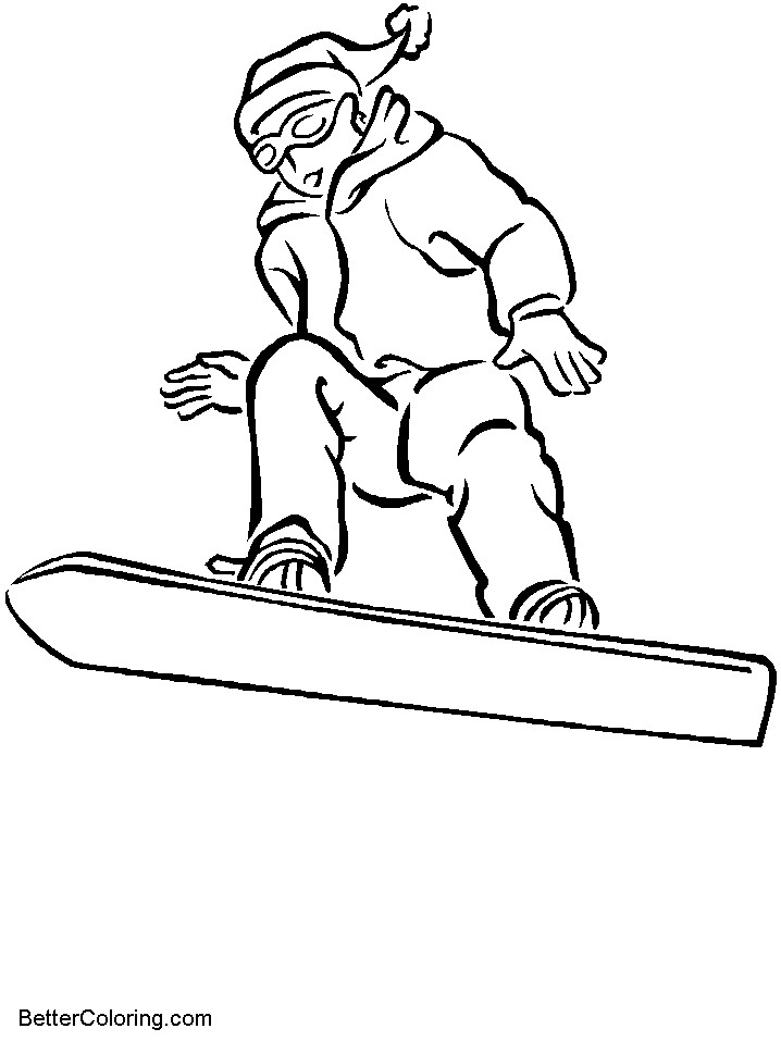 Free Winter Sports Coloring Pages Skateboard printable