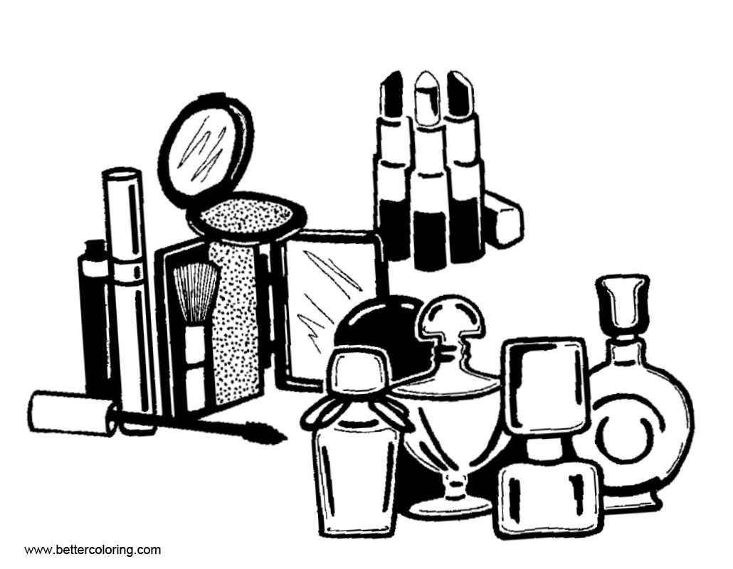 Download Accessories of Makeup Coloring Pages - Free Printable Coloring Pages