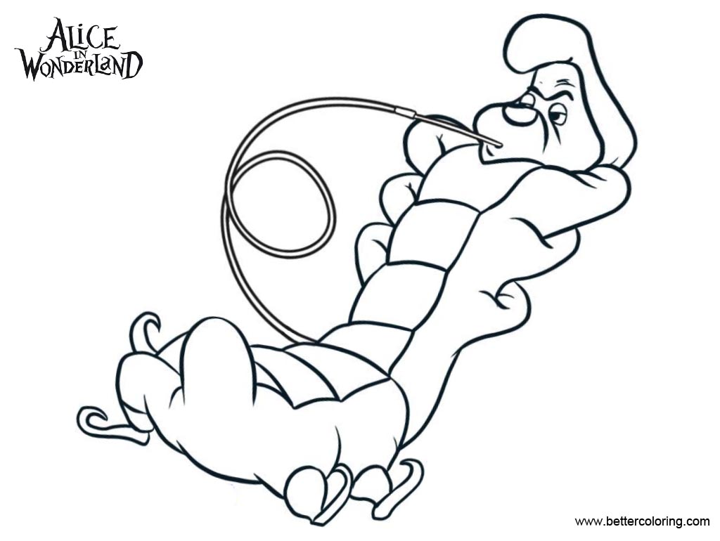 Free Alice In Wonderland Coloring Pages Caterpillar printable
