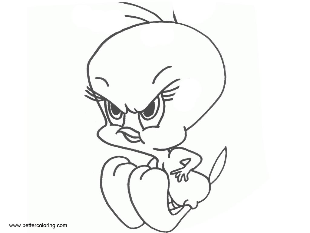 Free Angry Tweety Bird Coloring Pages printable