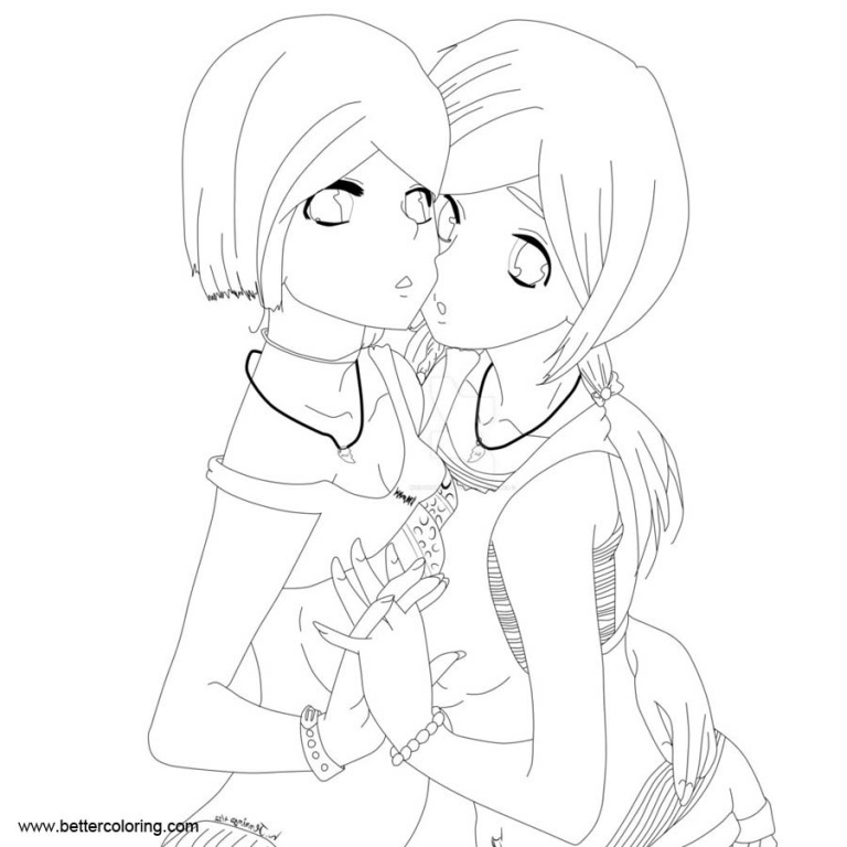 Cute BFF Coloring Pages Girls by jankumiko - Free Printable Coloring Pages