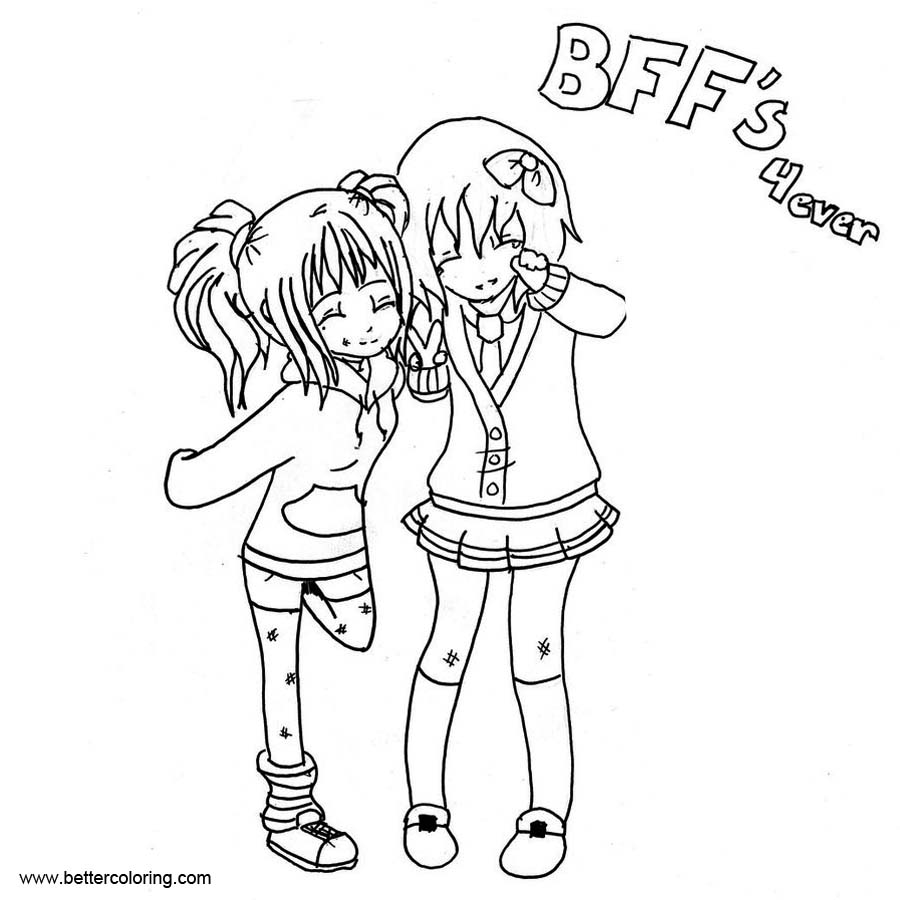 BFF Coloring Pages Girls - Free Printable Coloring Pages