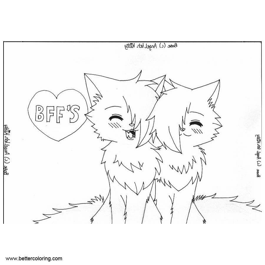Free BFF Coloring Pages Line Base by Shimmerz printable