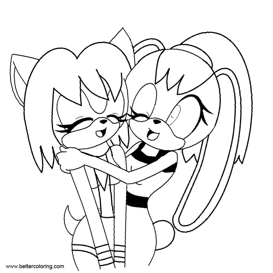 Free BFF Coloring Pages Me and Lexi as Sonic Charrie by BabyBunnyBun printable