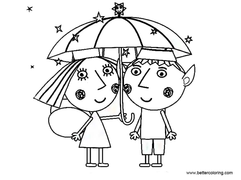 Ben Kingdom Little A4 Holly Coloring Pages Printable Hollys Kids Sketch 